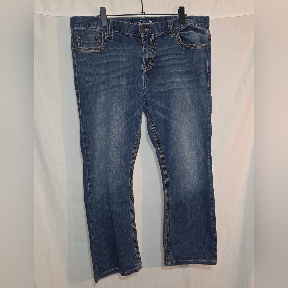 Seven7 40/32 Straight Leg Faded Medium Wash Men's Blue Jeans